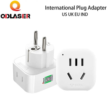 QDLASER High Quality Practical Universal US UK EU IND IT CN CH RSA Power Adapter Travel Plug Converter 2 Flat Pin