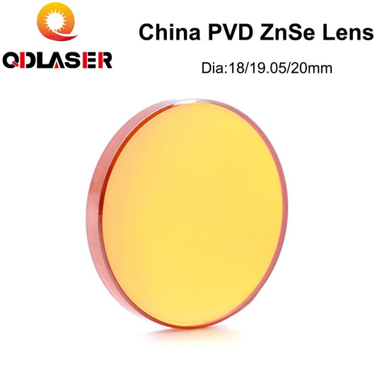 QDLASER China PVD CO2 ZnSe Focus Lens Dia.18 19.05 20 mm FL38.1 50.8 63.5 101.6 127mm 1.5-4" for Laser Engraving Cutting Machine