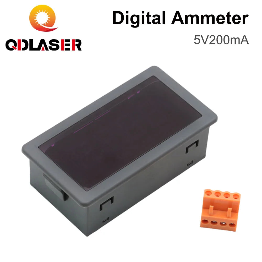 QDLASER 200mA LED DIgital Ammeter Voltage Current Meter Volt Detector Tester Monitor Panel 5V for Co2 Laser Machine Power System