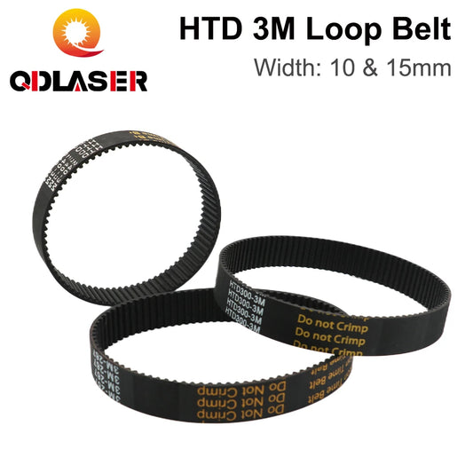 QDLASER HTD 3M Closed Loop Belt Rubber Timing Belt Various Transmission for CO2 Laser Engraving Cutting Machine / 3D Printer
