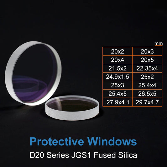 Fiber Laser Protection Window Lens Protective Windows Dia20/22.35/24.9/25.4/26.5/27.9 for WSX Precitec Raytools Laser Heads