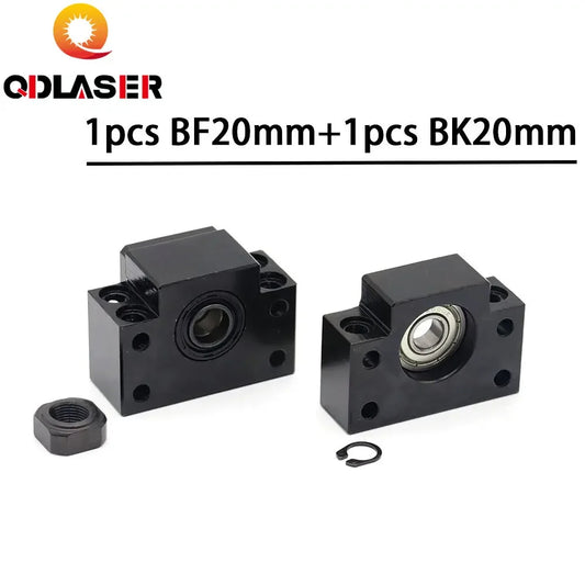 QDLASER BK20 BF20 Ballscrew Fixed Side End Supports Set for SFU2505 SFU2510 Ballscrew Liner Guides Machine CNC Parts holder