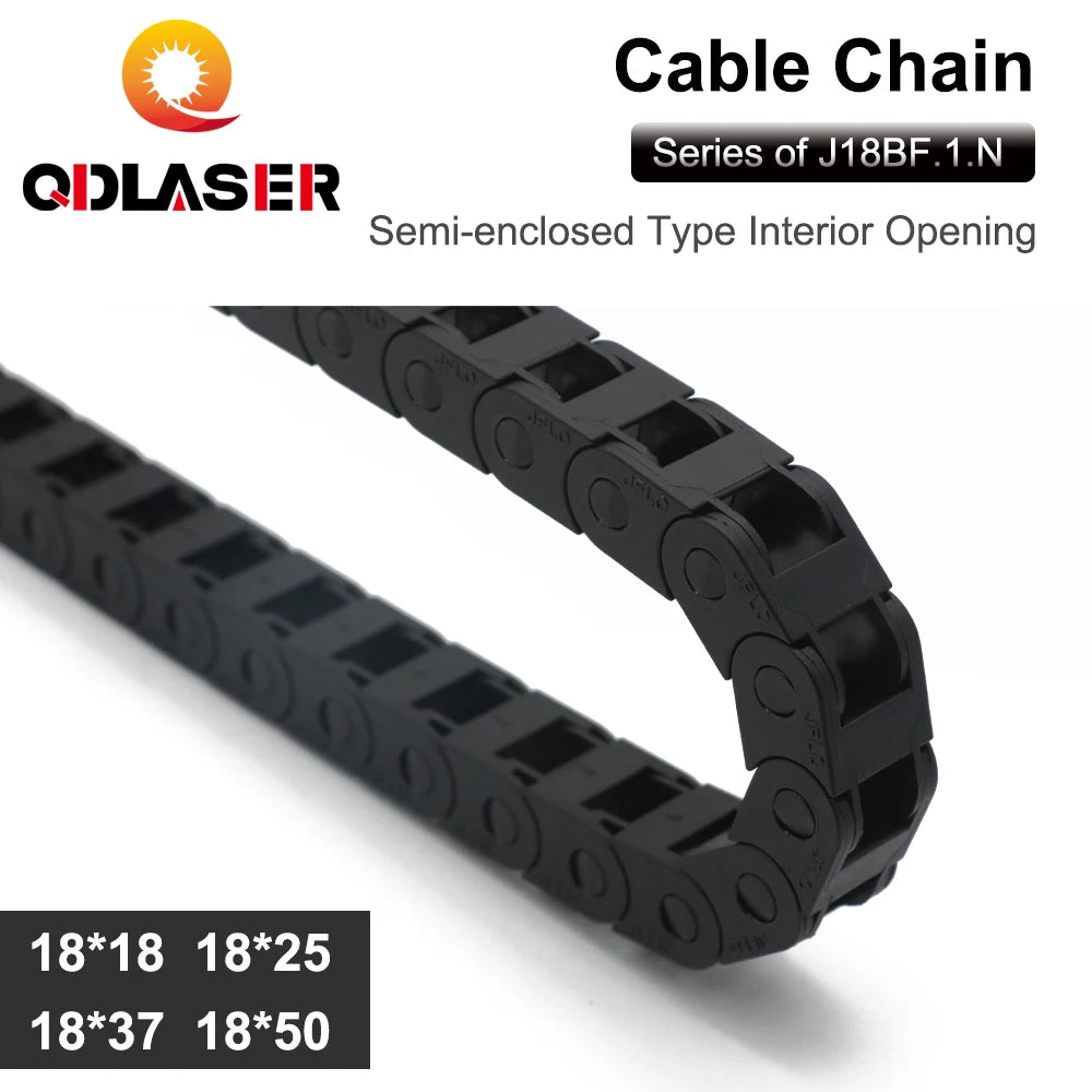 QDLASER Transmission cable chain Semi-Enclosed Interior Opening 18x18 18x25 18x37 18x50 Drag Plastic Towline Transmission