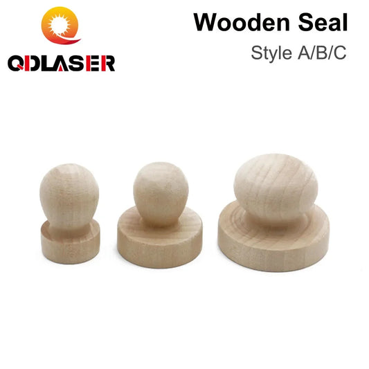 QDLASER Wooden Seal Laser Engraving DIY Material Wooden Seal 50x40/38x40/25x40mm ForLaser Engraving Machine DIY Gift Accessories