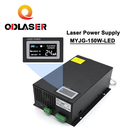 QDLASER 150W 120W 130W Co2 Laser Power Supply MYJG-150W Display LED Screen For Engraving Cutting Machine Laser Tube