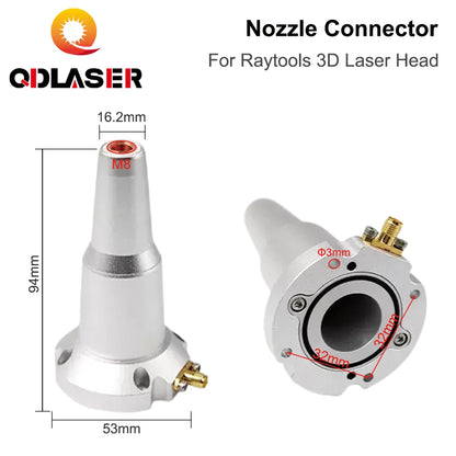 QDLASER 3D Laser Nozzle Connector F150 F200 Laser Ceramic Sensor Part for Raytools 3D Laser Cutting Head