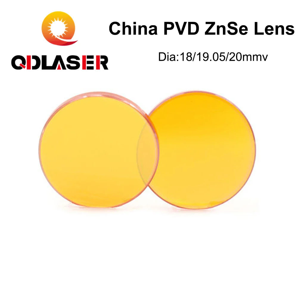 QDLASER China PVD CO2 ZnSe Focus Lens Dia.18 19.05 20 mm FL38.1 50.8 63.5 101.6 127mm 1.5-4" for Laser Engraving Cutting Machine