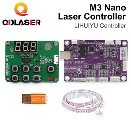 QDLASER LIHUIYU M3 Nano Laser Control Panel + Controller Mother Main Board + Dongle B System Engraver Cutter For K40 Machine