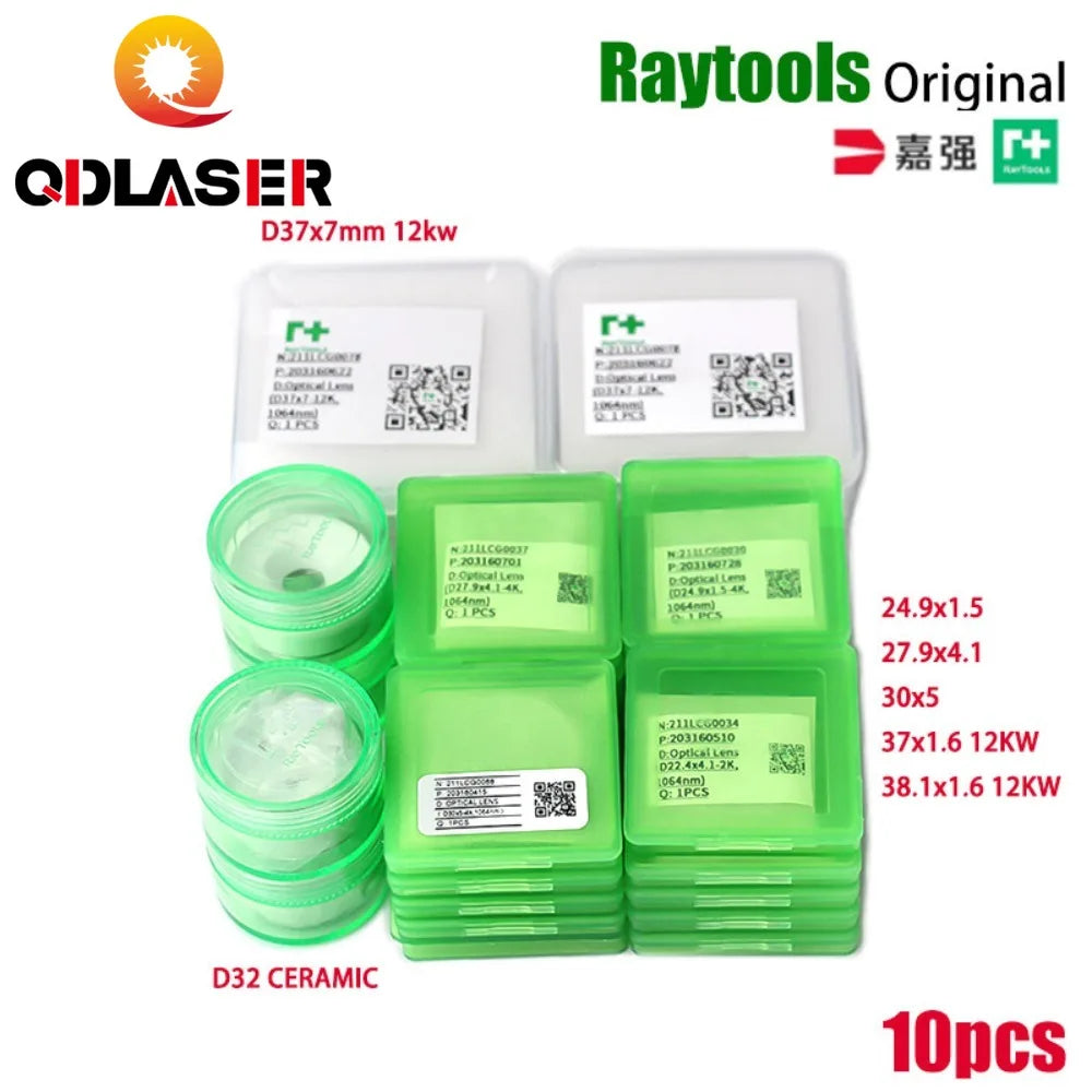 10PCS Raytools Original Laser Protective Windows 37x7 Optical Protection Lens 27.9x4.1 Fused Silica Fiber Cutting Machine Parts