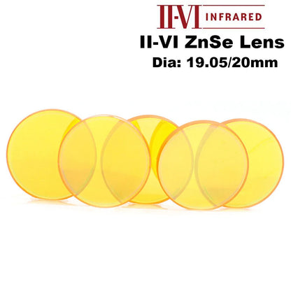 QDLASER II-VI USA CVD ZnSe Focus Lens DIa. 19.05 / 20mm FL 38.1 50.8 63.5 101.6mm 2-4" for CO2 Laser Engraving Cutting Machine