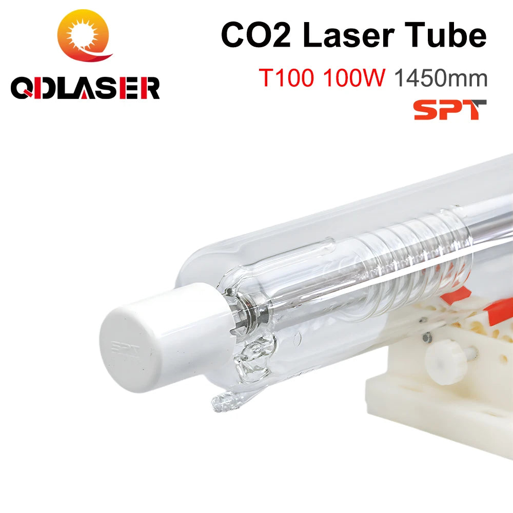 QDLASER SPT T100 100-130W Co2 Laser Tube Length 1450mm Dia 80mm for CO2 Laser Engraving And Cutting Machine