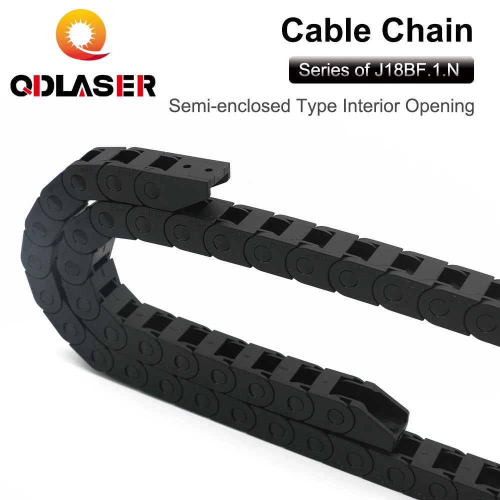 QDLASER Transmission cable chain Semi-Enclosed Interior Opening 18x18 18x25 18x37 18x50 Drag Plastic Towline Transmission