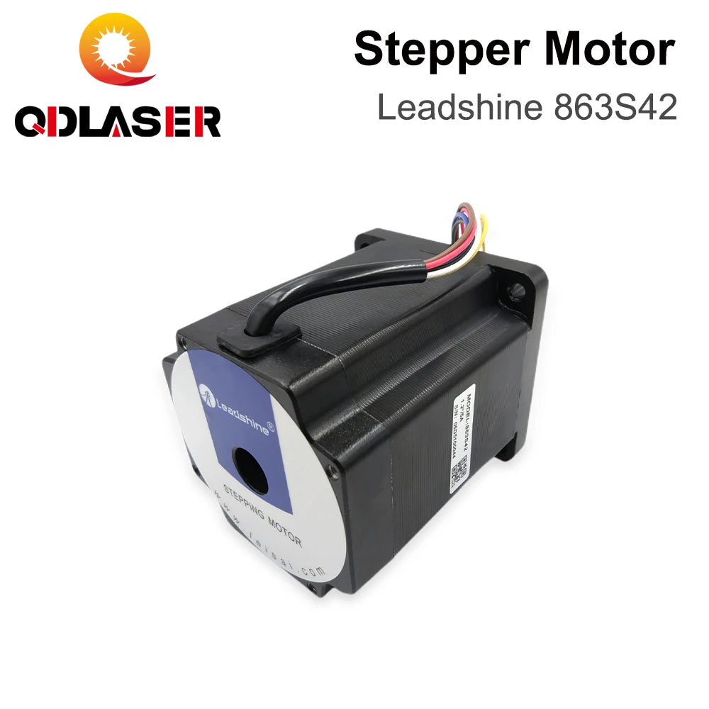 QDLASER Leadshine 863S42 3 Phase Stepper Motor for NEMA34 4.3A Length 103mm (4.06 inch) Shaft 12mm (0.472 inch)