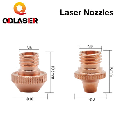 QDLASER Laser Cutting Nozzle KN TAK 3D PT-10 / PT-8 Dia.8 & 10mm Thread M6 for Precitec LightCutter P0494-785-00008 Laser Head