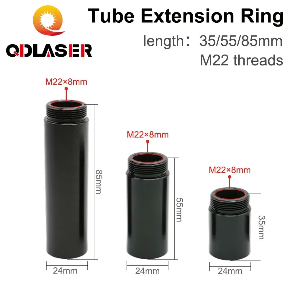 QDLASER CO2 Extension Tube Extension Ring Suit Laser head O.D.24mm Lens Tube for CO2 Laser Cutting & engraving Machine