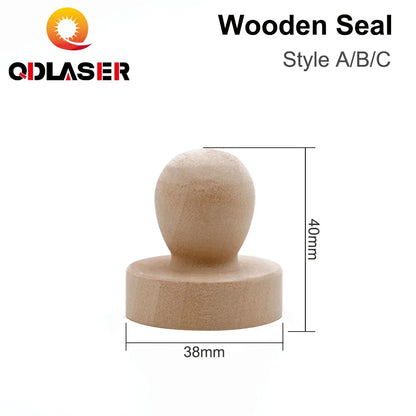 QDLASER Wooden Seal Laser Engraving DIY Material Wooden Seal 50x40/38x40/25x40mm ForLaser Engraving Machine DIY Gift Accessories