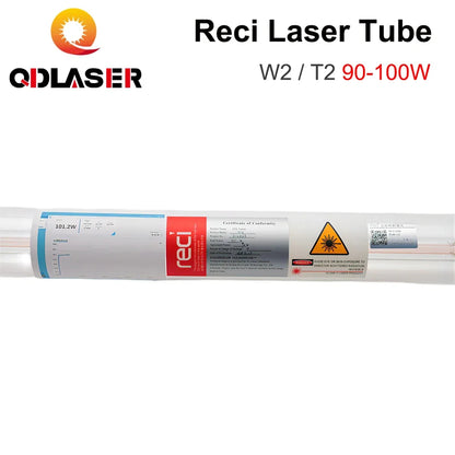 QDLASER Reci W2 T2 90W-100W Laser Tube Length 1200mm Dia. 80mm Reci Laser Tube for Co2 Laser Engraving and Cutting Machine S2 Z2