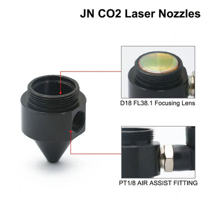 QDLASER CO2 Air Nozzle Diameter 18mm FL38.1mm for Laser head for CO2 laser engraving and cutting machine