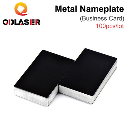 QDLASER 100PCS Metal Nameplate Business Cards Multicolor Aluminium Alloy Material for Laser Marking Machine CO2 Laser Marker