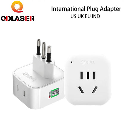 QDLASER High Quality Practical Universal US UK EU IND IT CN CH RSA Power Adapter Travel Plug Converter 2 Flat Pin