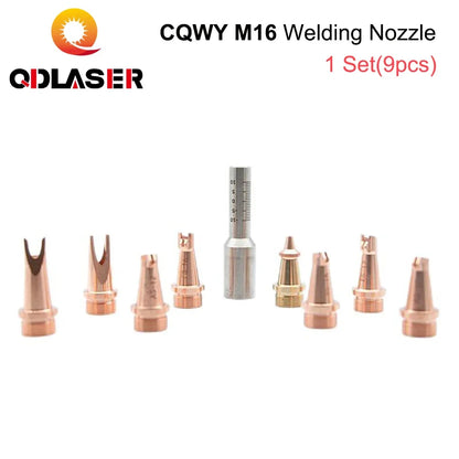 M16 Welding Nozzle Set for Welding Fixed Scale Tube Torch Hand Held WSX CQWY WEIYE Head Fiber Machine Parts Nozzle Connector Kit