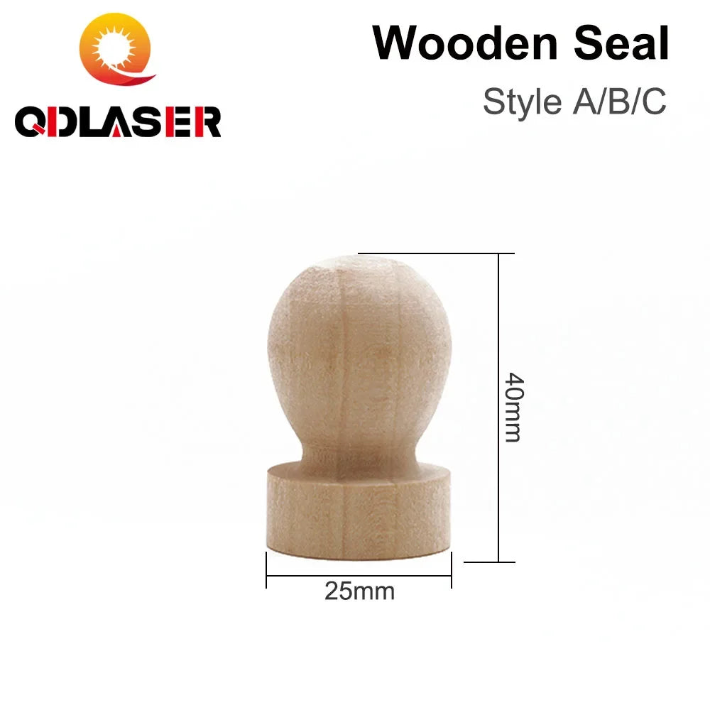 QDLASER Wooden Seal Laser Engraving DIY Material Wooden Seal 50x40/38x40/25x40mm ForLaser Engraving Machine DIY Gift Accessories