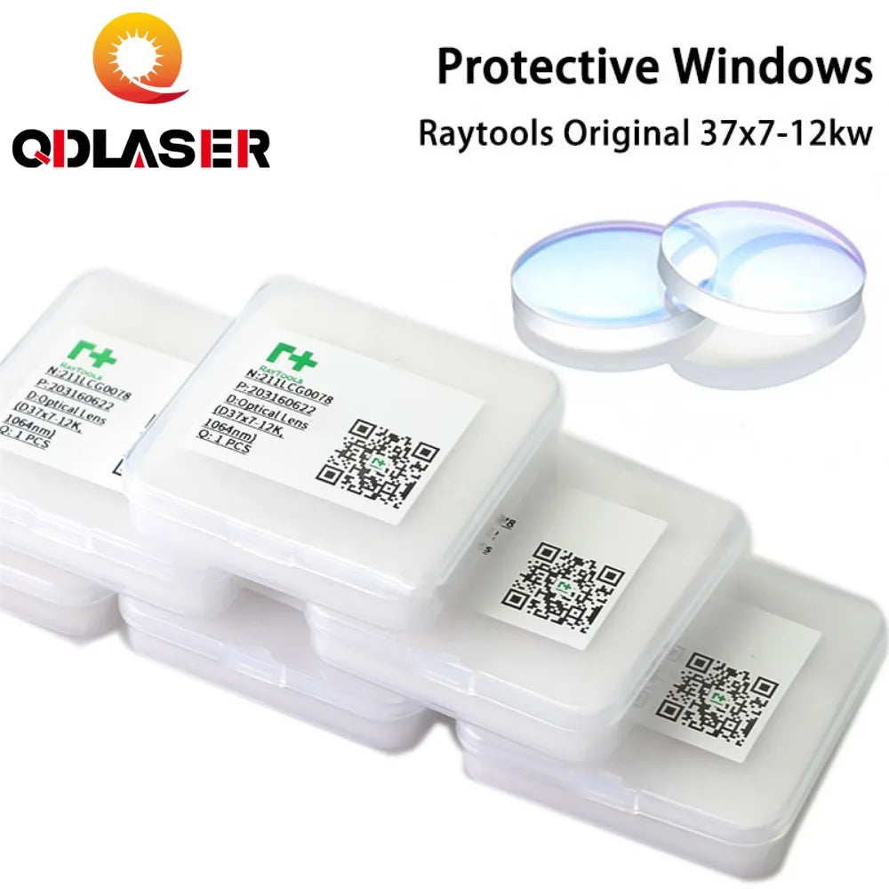 10PCS Raytools Original Laser Protective Windows 37x7 Optical Protection Lens 27.9x4.1 Fused Silica Fiber Cutting Machine Parts