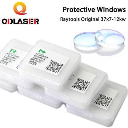 10PCS Raytools Original Laser Protective Windows 37x7 Optical Protection Lens 27.9x4.1 Fused Silica Fiber Cutting Machine Parts
