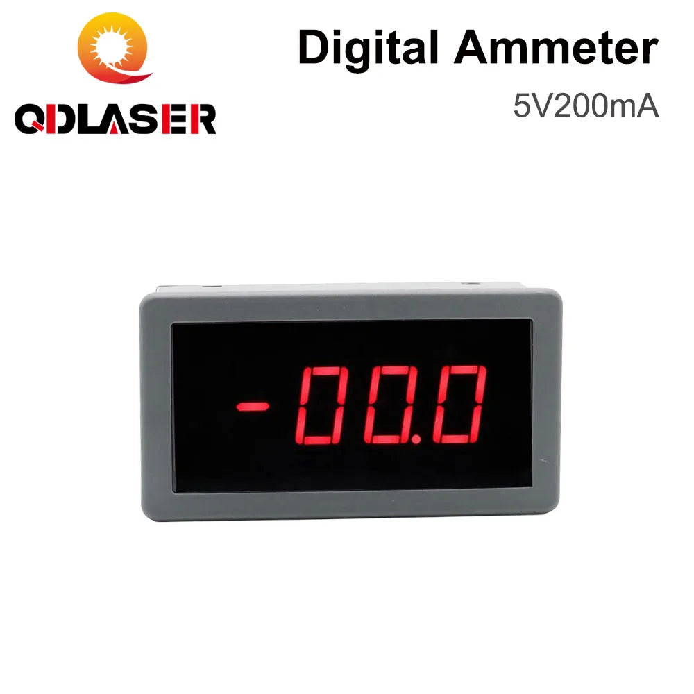 QDLASER 200mA LED DIgital Ammeter Voltage Current Meter Volt Detector Tester Monitor Panel 5V for Co2 Laser Machine Power System