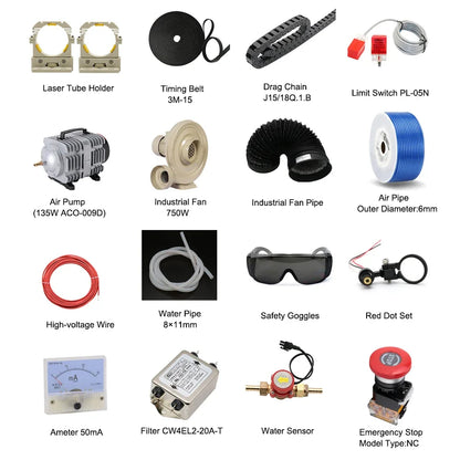 QDLASER DIY RECI W2 Laser Mechanical Kit Customized for 1390 CO2 Laser Machine Laser Solution of All Parts