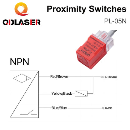 QDLASER Inductive Proximity Sensor Switches PL-05N 5mm NPN out DC10-30V Normal Open NEW for Laser Cutting Machine