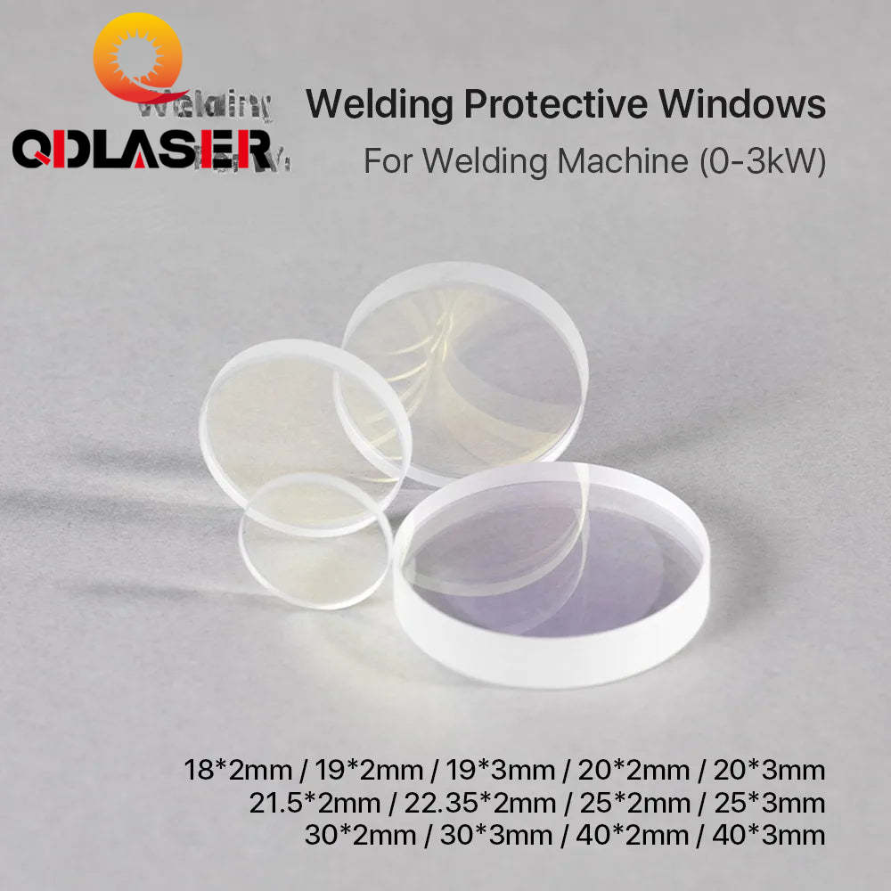 QDLASER Laser Welding Machine Protective Windows 10*2 18*2 19*2 20*2mm Optical Protective Lens for 1064nm Welding Parts