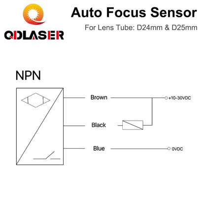 QDLASER Auto Focus Focusing Sensor Lens Tube D24 /D25mm Z-Axis For Automatic Motorized Up Down Table CO2 Laser Engraving machine