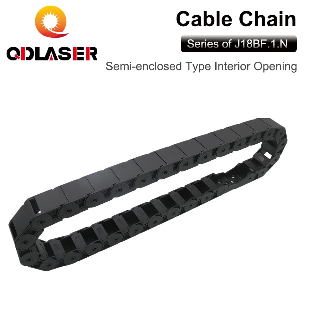 QDLASER Transmission cable chain Semi-Enclosed Interior Opening 18x18 18x25 18x37 18x50 Drag Plastic Towline Transmission