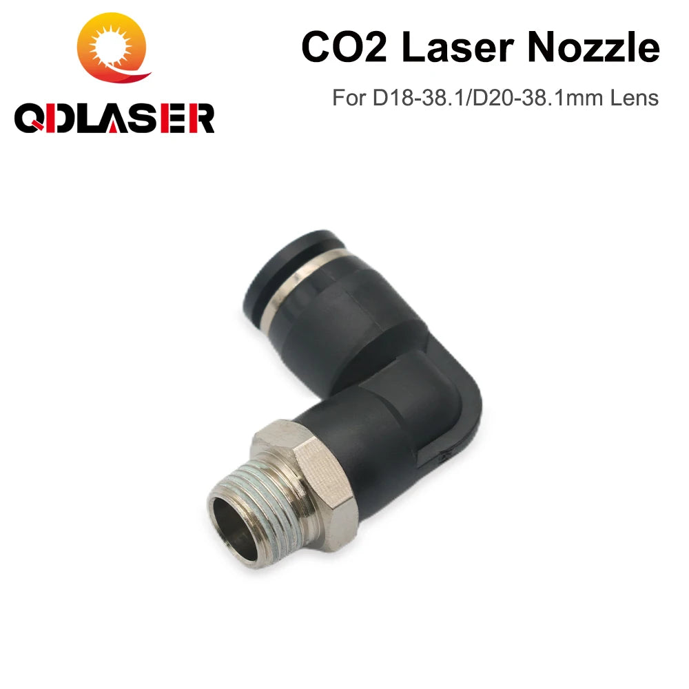 QDLASER CO2 Laser Air Nozzle for Dia.18/20mm FL38.1mm Lens CO2 Short Nozzle A with Fitting M5 for CO2 Laser Cutting Machine