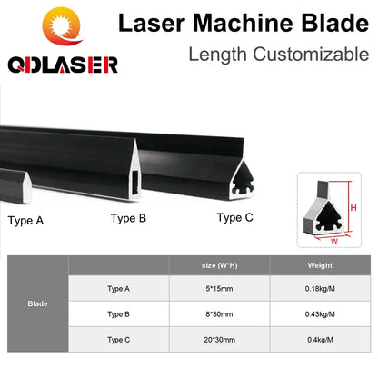 QDLASER High quality aluminum blade Tool Workbench surface Knife Strip For CO2 Laser Cutting and Engraving Acrylic Material