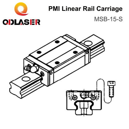 QDLASER CO2 Laser Cutting Machine Metal Parts High Quality PMI Linear Guideway Slider for CO2 Laser Engraving Cutting Machine