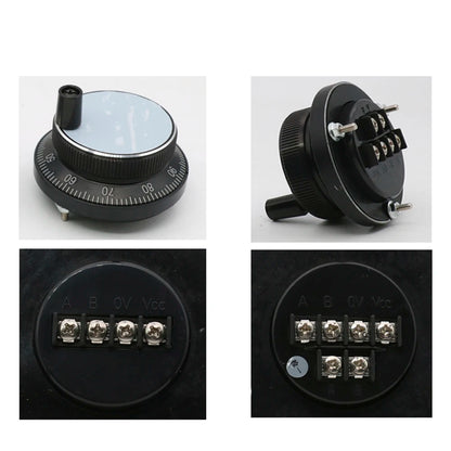 QDLASER Black CNC Pulser Handwheel 5/12/24V 4/6pin Pulse 100 Manual Pulse Generator Tangan Roda Mesin CNC 60 Mm Rotary Encoderb