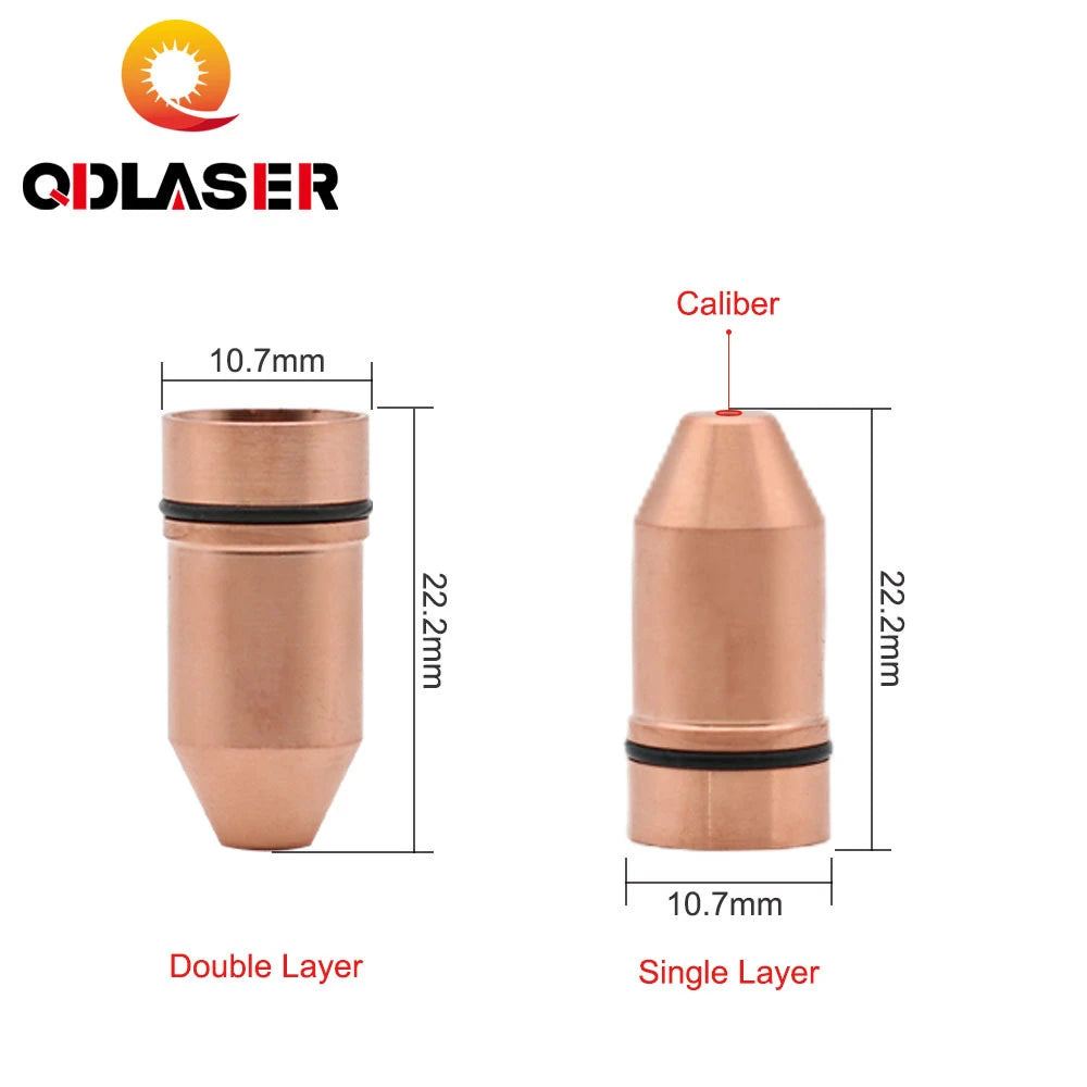 QDLASER Bullet head Laser Nozzle Single/Double Layer Caliber 0.8-4.0 For CINCINNATI Lasermech Fiber Laser Cutting Machine 1064nm