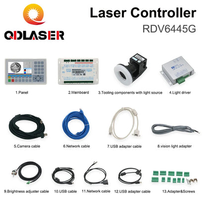 QDLASER Ruida RDV6445G+CCD Camera Co2 laser controller system for Co2 Laser Cutting and Engraving Machine