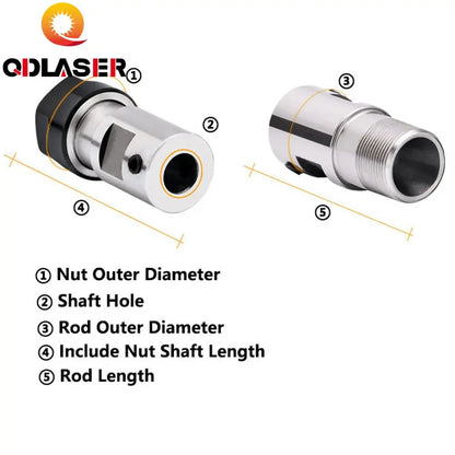 QDLASER ER16 Motor Shaft Holder 6 8 10mm for CNC Milling Boring Grinding Motor Shaft Extension Rod