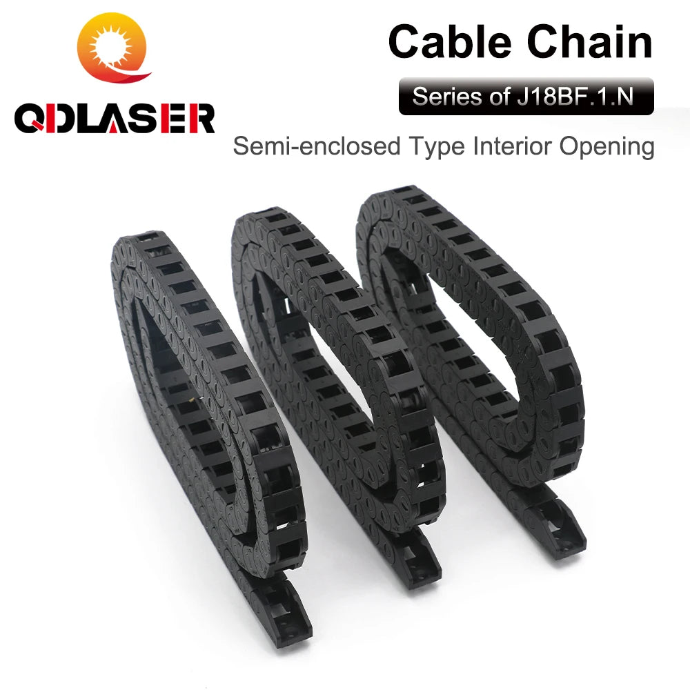 QDLASER Transmission cable chain Semi-Enclosed Interior Opening 18x18 18x25 18x37 18x50 Drag Plastic Towline Transmission