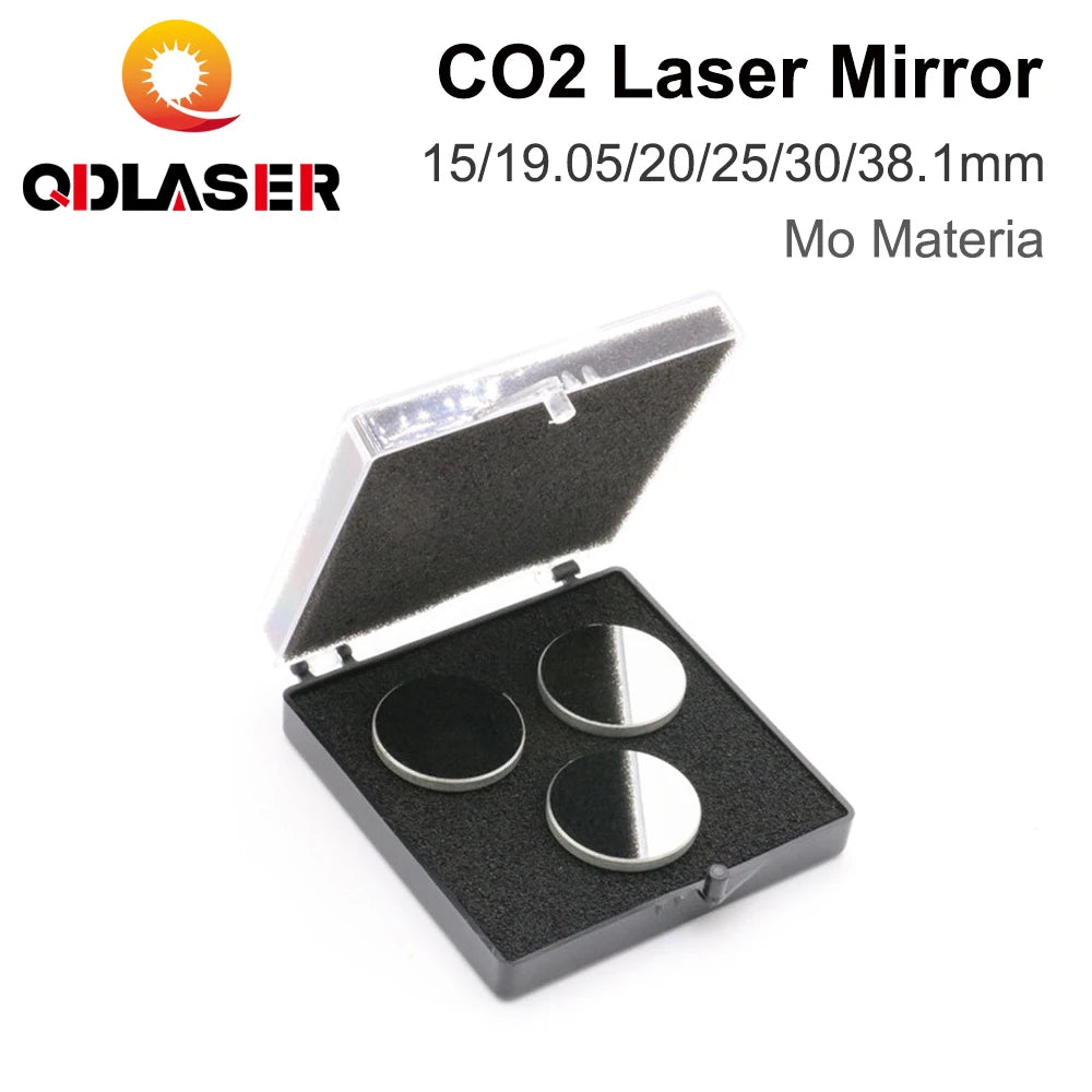 QDLASER CO2 Laser Mirror 3Pcs Mo Mirror Dia.15 19.05 20 25 30 38.1mm Thickness 3mm for CO2 Laser Cutting Engraving Machine