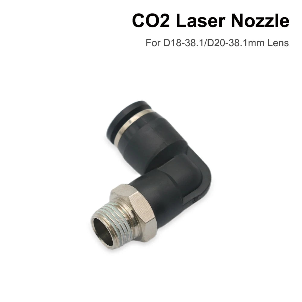 QDLASER CO2 Laser Air Nozzle for Dia.18/20mm FL38.1mm Lens CO2 Short Nozzle A with Fitting M5 for CO2 Laser Cutting Machine