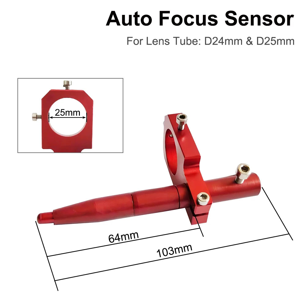 QDLASER Auto Focus Focusing Sensor Lens Tube D24 /D25mm Z-Axis For Automatic Motorized Up Down Table CO2 Laser Engraving machine