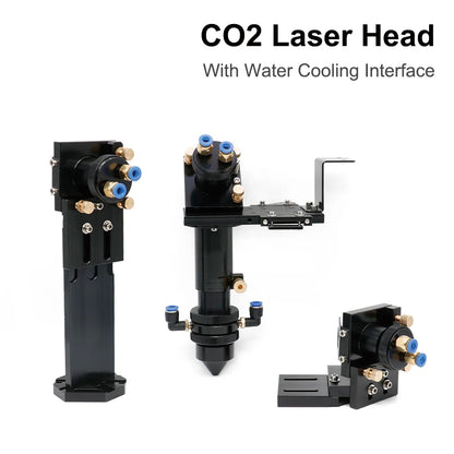 QDLASER CO2 Laser Head Set 25mm with Water Cooling Interface Mirror Dia. 30/Lens Dia. 25 FL 63.5&101.6 Integrative Mount Holder