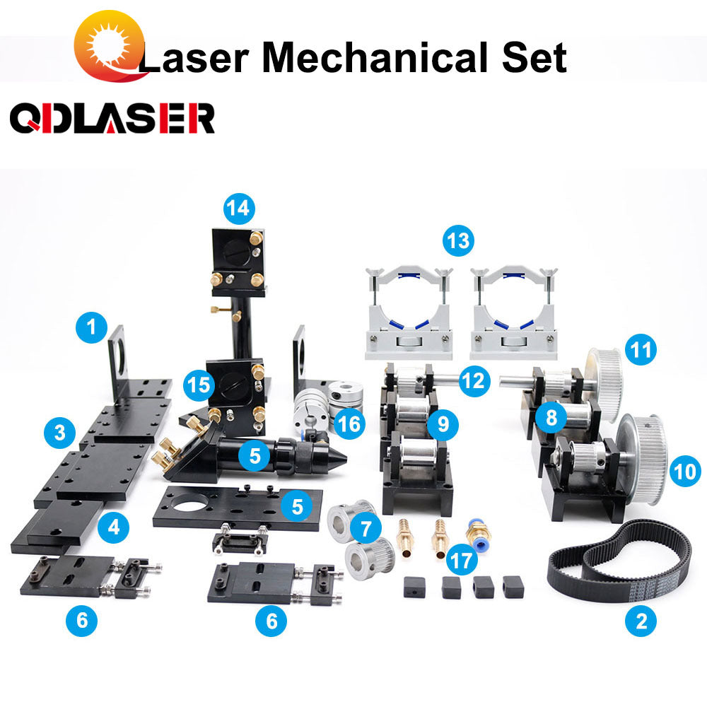 QDLASER Laser Cutting Machine Spare Parts Set Single Head for 6090 1390 1410 Co2 Laser Mechanical Parts