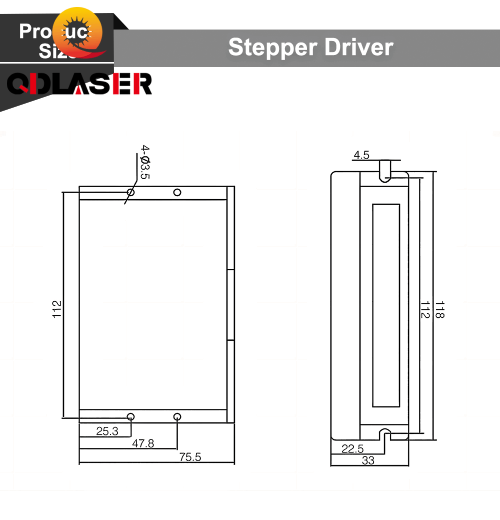 QDLASER Leadshine DM856 2 Phase Stepper Driver 20-80VAC 0.5-5.6A 7-16mA