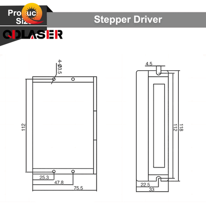 QDLASER Leadshine DM856 2 Phase Stepper Driver 20-80VAC 0.5-5.6A 7-16mA