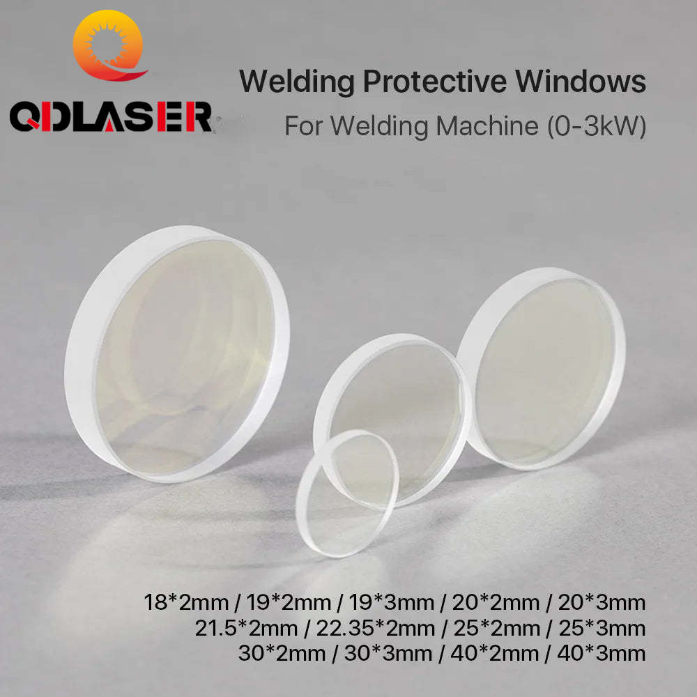 QDLASER Laser Welding Machine Protective Windows 10*2 18*2 19*2 20*2mm Optical Protective Lens for 1064nm Welding Parts